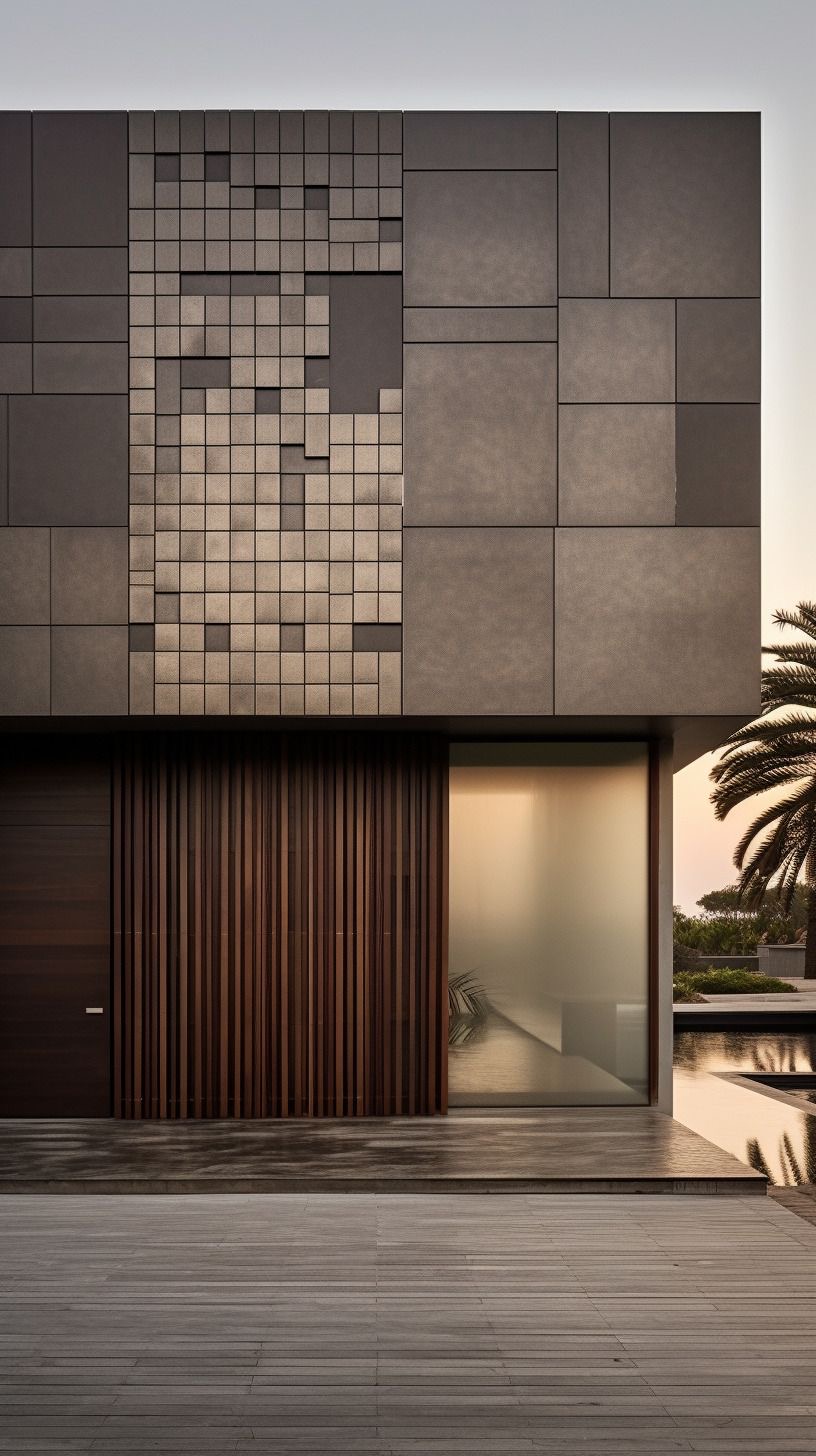 Façade contemporaine à composition géométrique