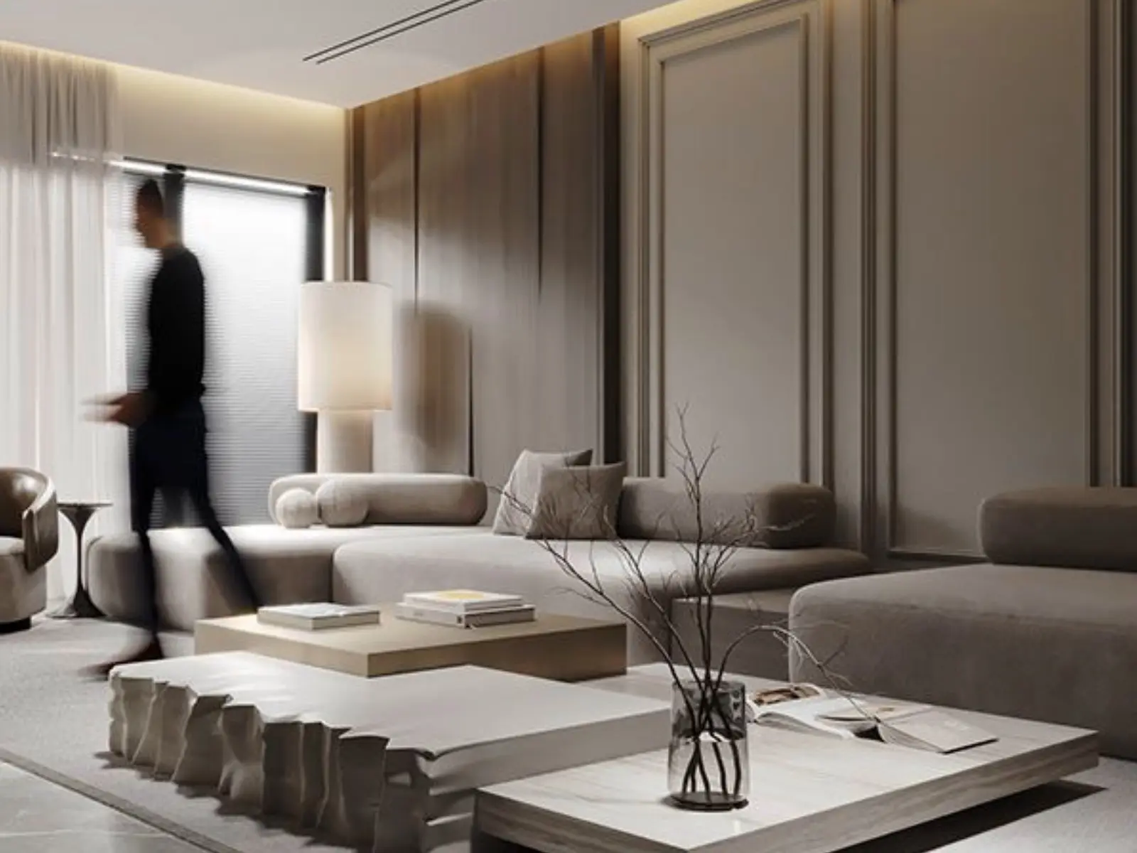 Aménagement intérieur haut de gamme d’un salon contemporain