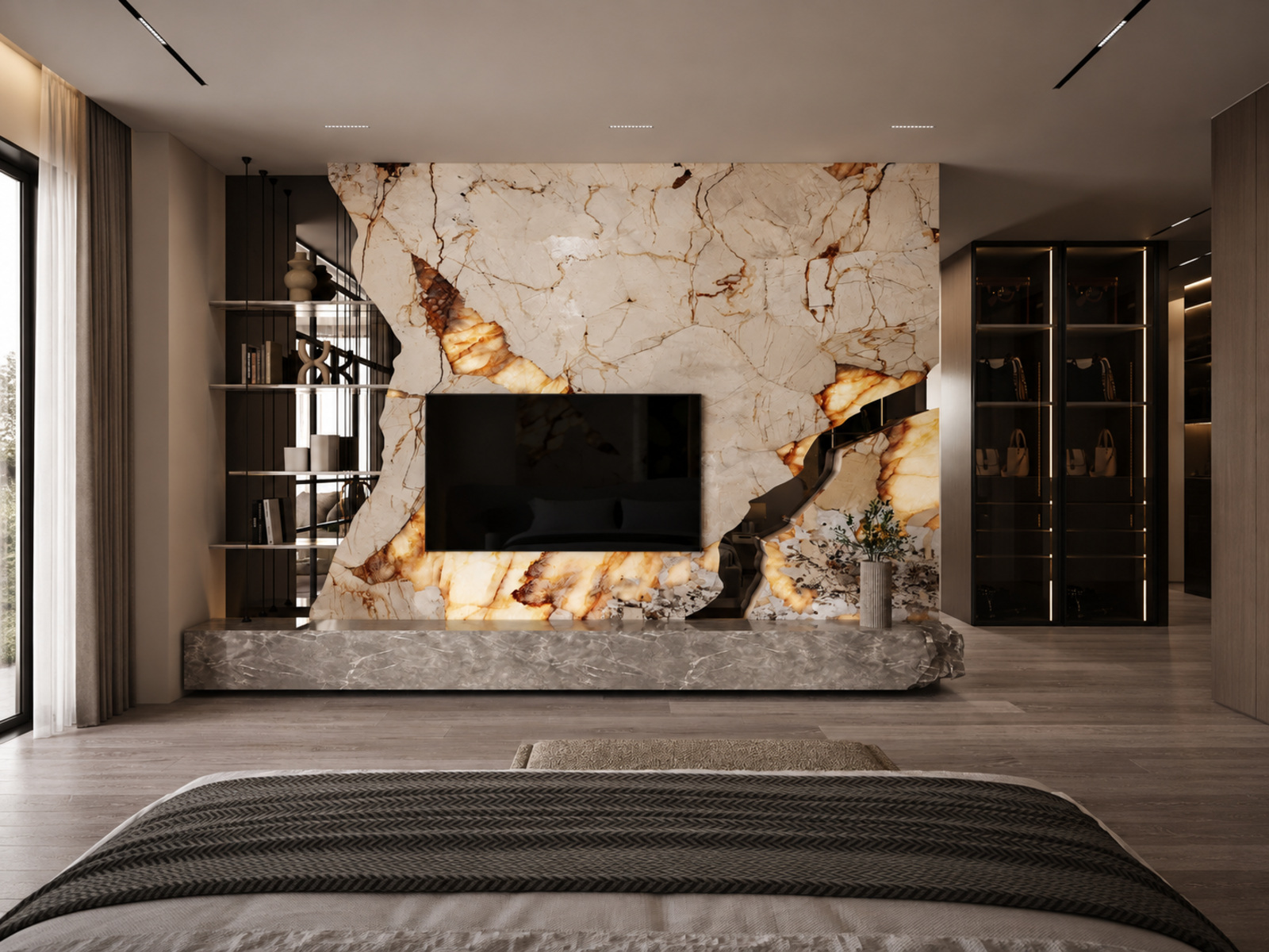 Suite haut de gamme avec marbre et mobilier intégré