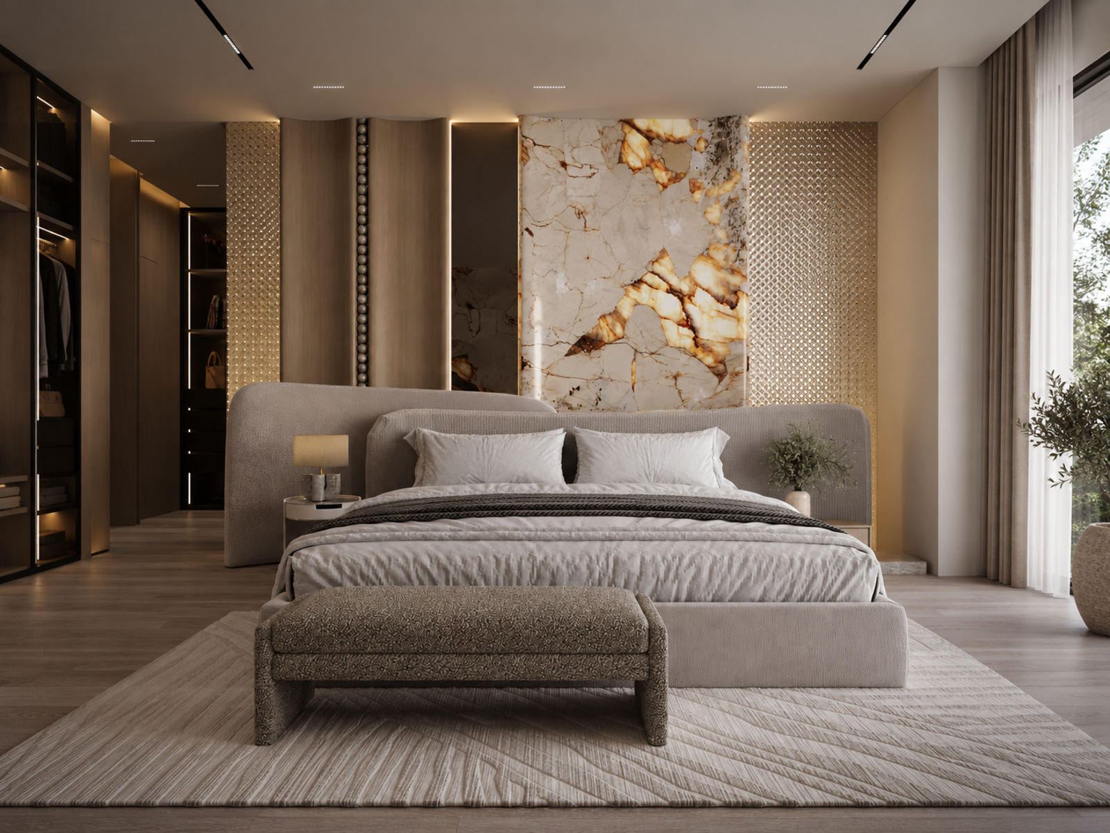 Suite parentale avec aménagement mural sur mesure