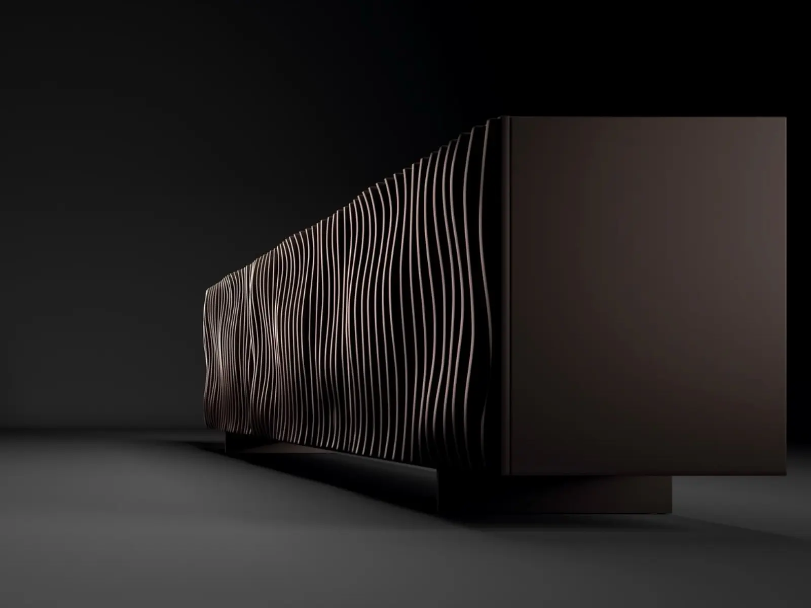 Buffet sculptural aux lignes ondulées