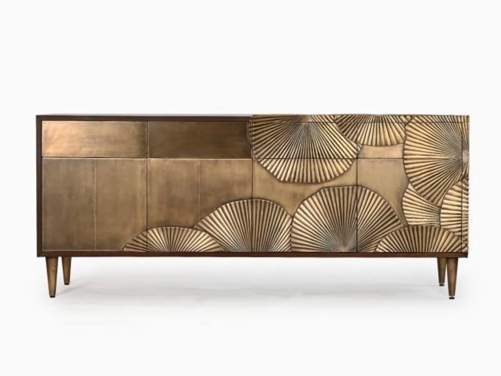 Buffet doré à décor rayonnant d'inspiration Art déco